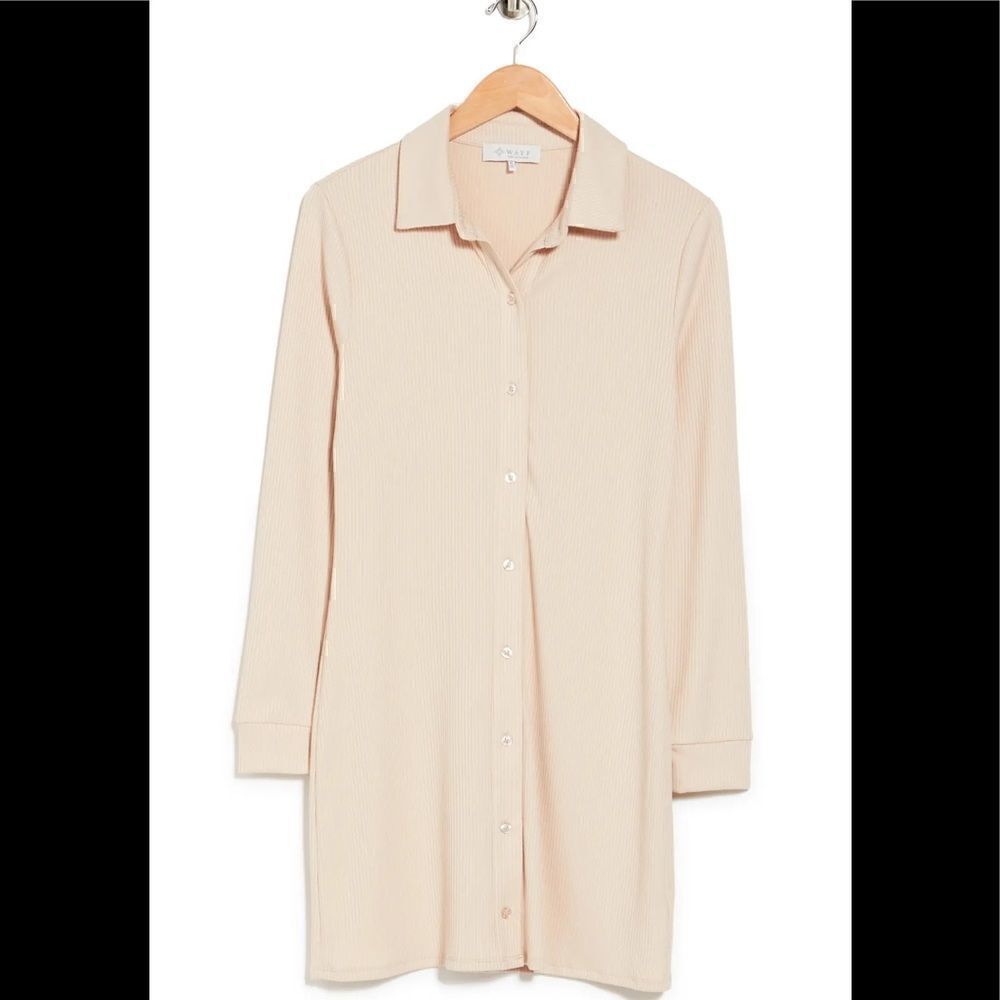 WAYF | Button-Up Mini Shirt Dress - Picture 1 of 4